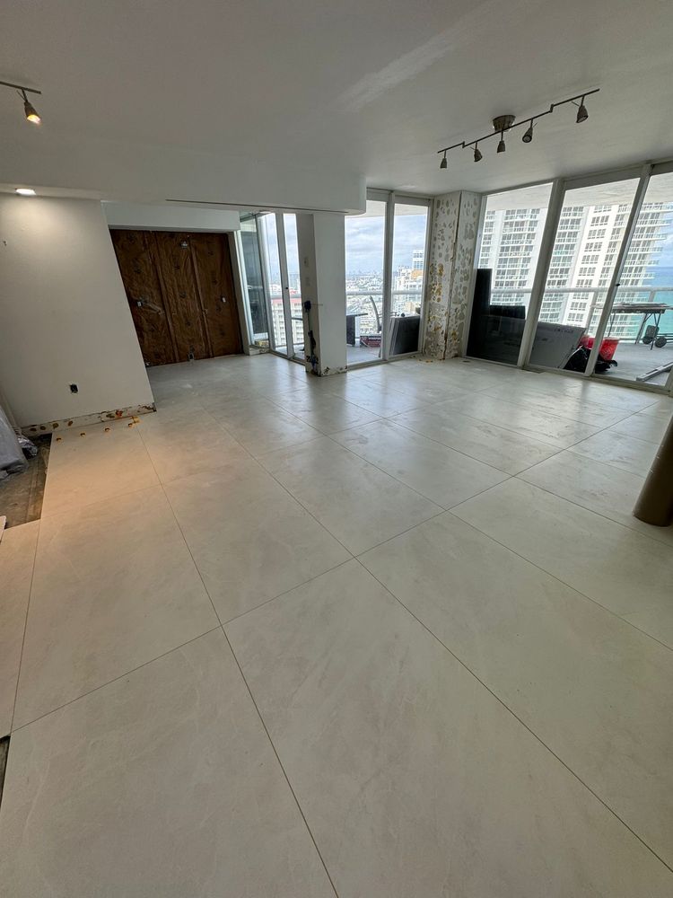 AMR tile flooring installation in a residential renovation